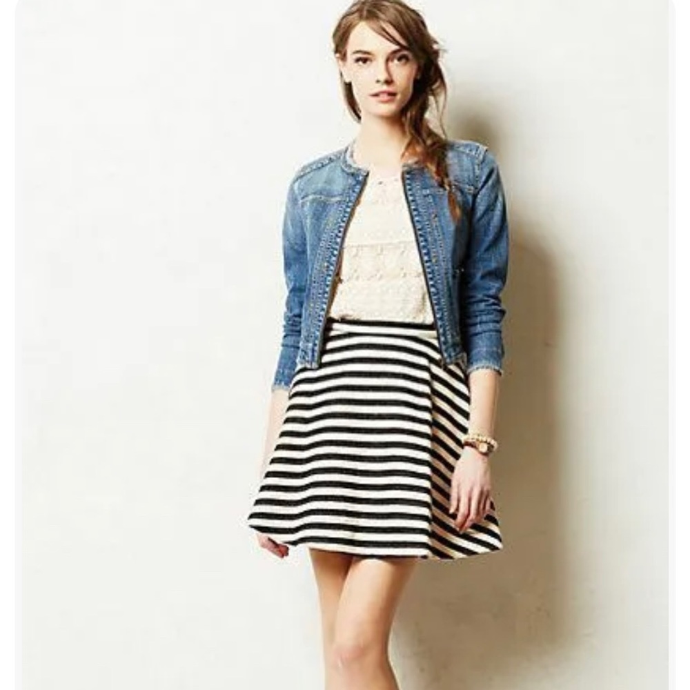 Anthropologie Greylin Stripes Swing Skirt, 2